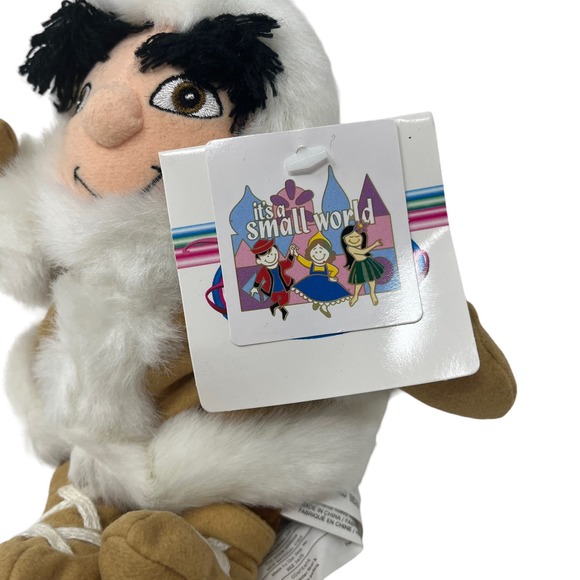 Vintage Disney Store Plush Mini Bean Bag Eskimo Boy It's A Small World 8" NEW - Picture 2 of 6
